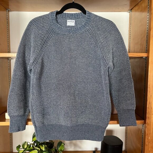 Esby pullover sweater in marled blue speckled blue cotton xs fits up to medium - Picture 1 of 4